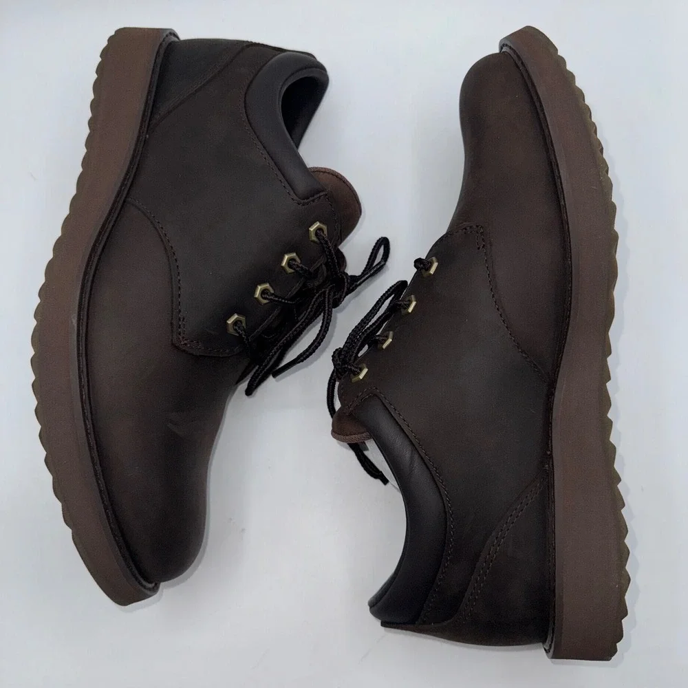 L.L. Bean Stonington Oxford Dress Shoes Round Plain Toe Deepest Brown Men's 10 M